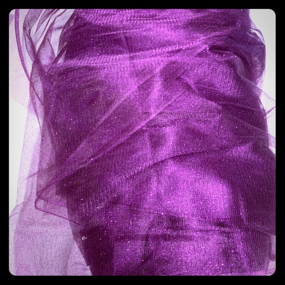 Bolt of Purple sparkle Organza material NWOT